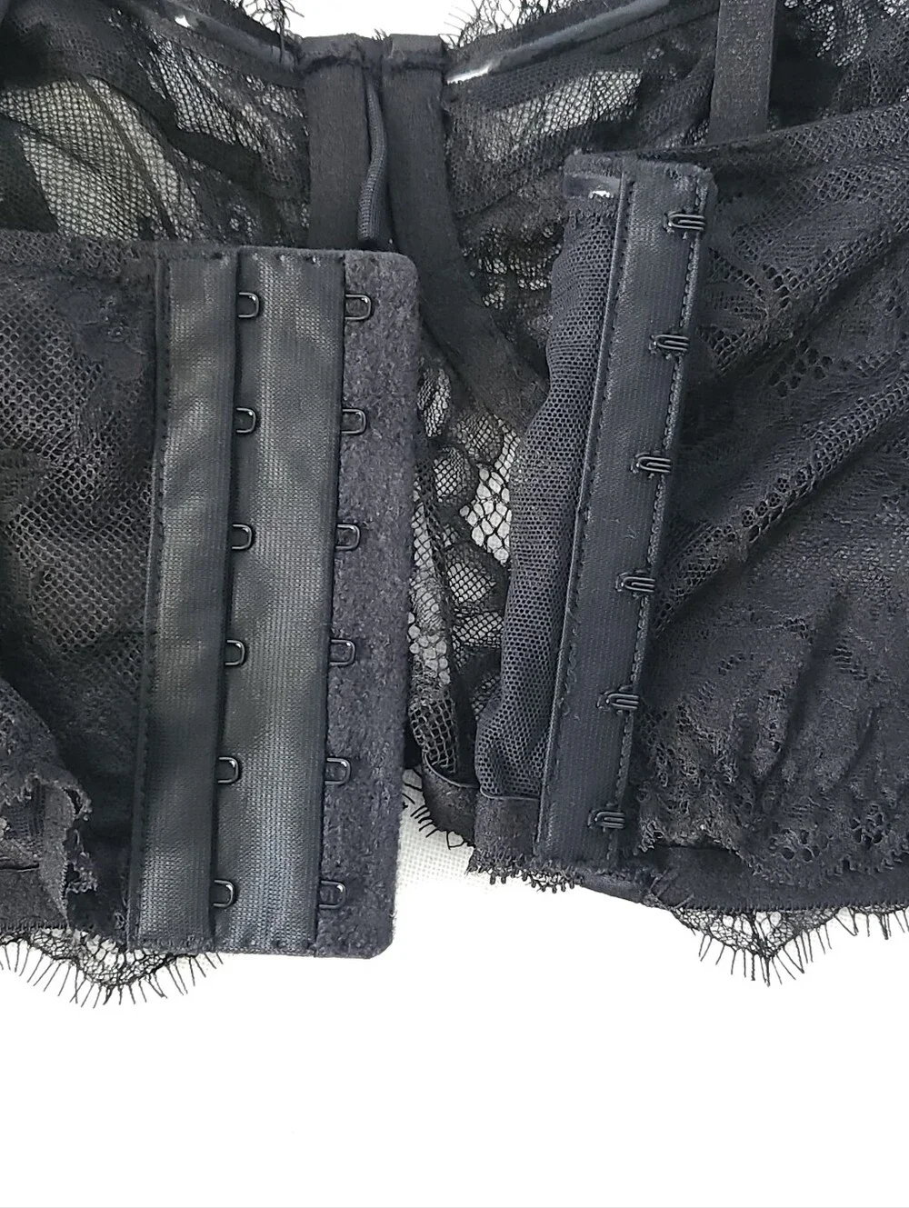 Victoria's Secret VS Archives Rose Lace Bustier Bra Top Black 32C Corsetcore